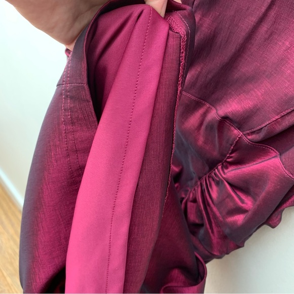 Adrianna Papell Ladies Size 6 Pink Taffeta Pencil Dress Party Cocktail Beaded - Picture 8 of 11